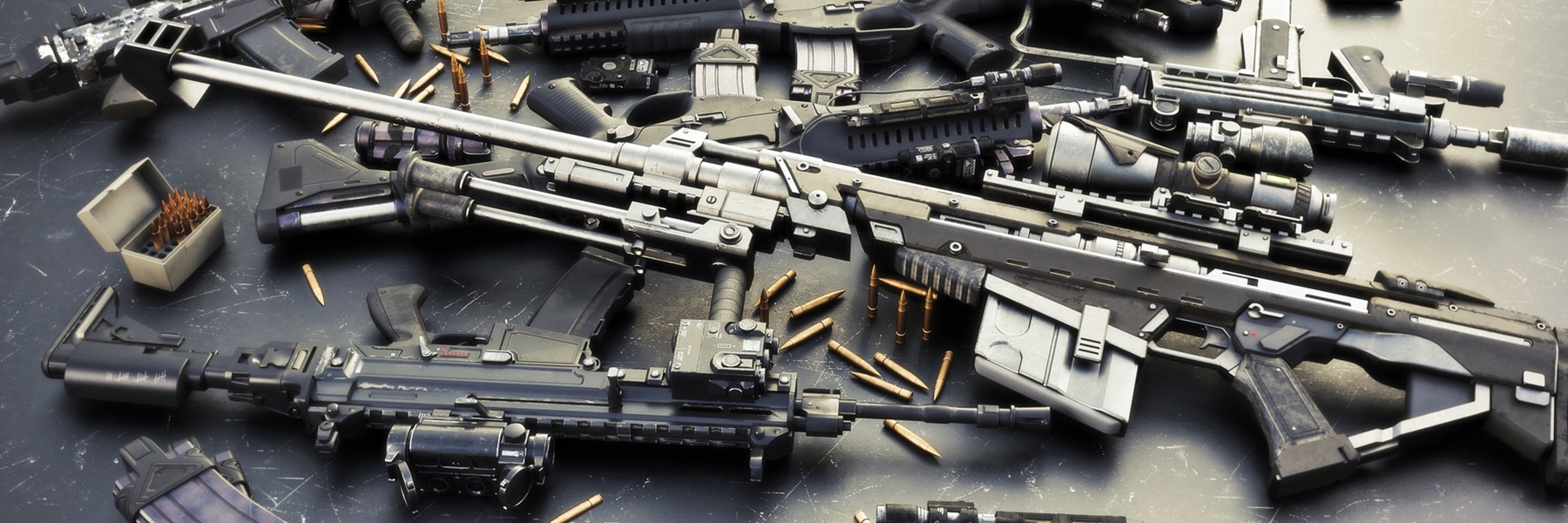 Assault rifles and ammunition